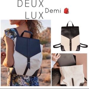 NWT Vegan Leather and Canvas Backpack